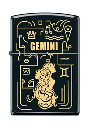 Zippo Lighter- Personalized Message Engrave for Gemini Zodiac Black Matte #Z5302