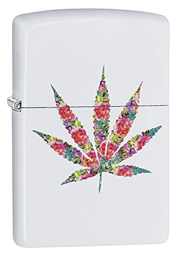 Zippo Lighter- Personalized Message for Colorful Floral Leaf Design #29730