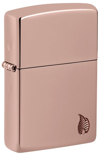 Zippo Lighter - Custom Engraved with Your Message - Armor Deep Carved Flame - High Polish Rose Gold 46401