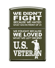Load image into Gallery viewer, Zippo Lighter-Us Veteran Design Green Matte Windproof Lighter #Z5432
