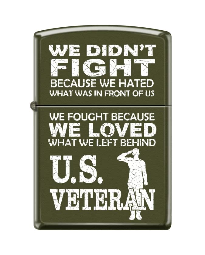 Zippo Lighter-Us Veteran Design Green Matte Windproof Lighter #Z5432
