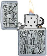 Load image into Gallery viewer, Zippo Lighter- Personalized Message Engrave for Saloon Skull Emblem Design 49298
