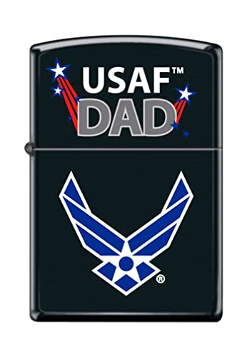 Zippo Lighter-Personalized Engrave for USAF Dad U.S. Air Force Black Matte Z5077