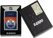 Load image into Gallery viewer, Zippo 2021 NHL Edmonton Oilers Street Chrome Pocket Lighter
