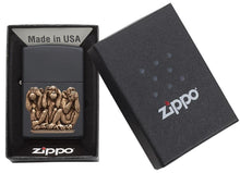 Load image into Gallery viewer, Zippo Lighter - Personalized Custom Message Engraved on Backside for Special Designs Windproof Lighter (Three Monkeys 29409)
