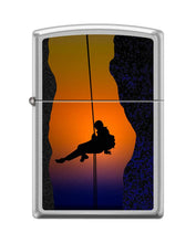 Load image into Gallery viewer, Zippo Lighter-Personalized Custom Message Engraved on Backside Rock Climbing Satin Chrome Windproof Lighter #Z5405
