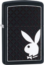 Load image into Gallery viewer, Zippo Lighter - Personalized Customize Message Engrave on Backside for Playboy Bunny (Black 29578)
