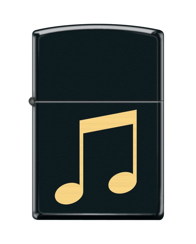 Zippo Lighter- Personalized Engrave Musical Note Black Matte #Z5437