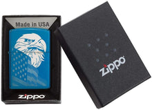 Load image into Gallery viewer, Zippo Lighter- Personalized Americana Eagle USA Flag Sapphire Blue 29882
