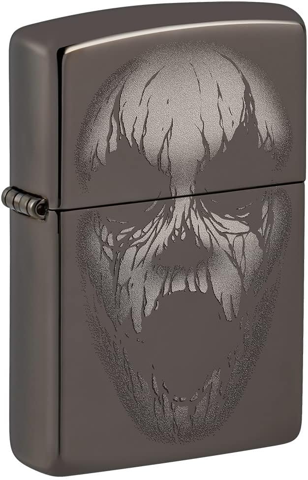 Zippo Screaming Monster Design Black Ice Pocket Lighter