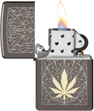 Load image into Gallery viewer, Zippo Cannabis Design Laser Two Tone Black Ice Pocket Lighter
