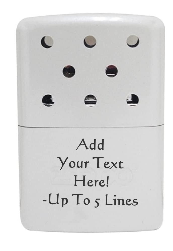 Zippo Hand Warmer Refillable Custom Personalized Engraved Message on Backside (6 Hour, White Pearl)