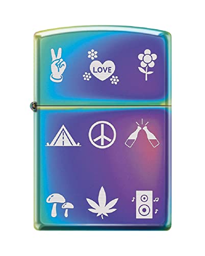 Zippo Lighter- Personalized Engrave for Special Designs Hippie Symbols Z6032