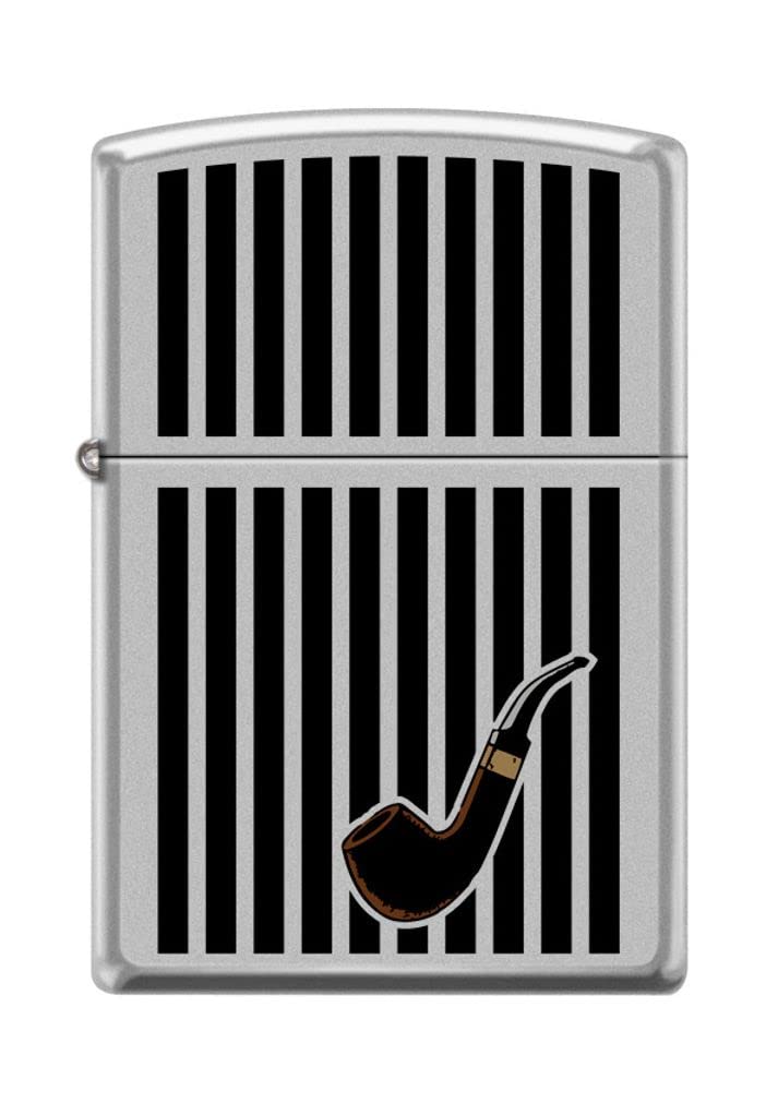 Zippo Lighter- Personalized Message for Pipe Lines Design Satin Chrome #Z5149