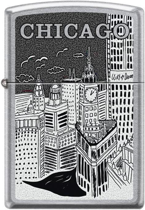 Zippo Lighter- Personalized Engrave for USA City and States Chicago City Z104