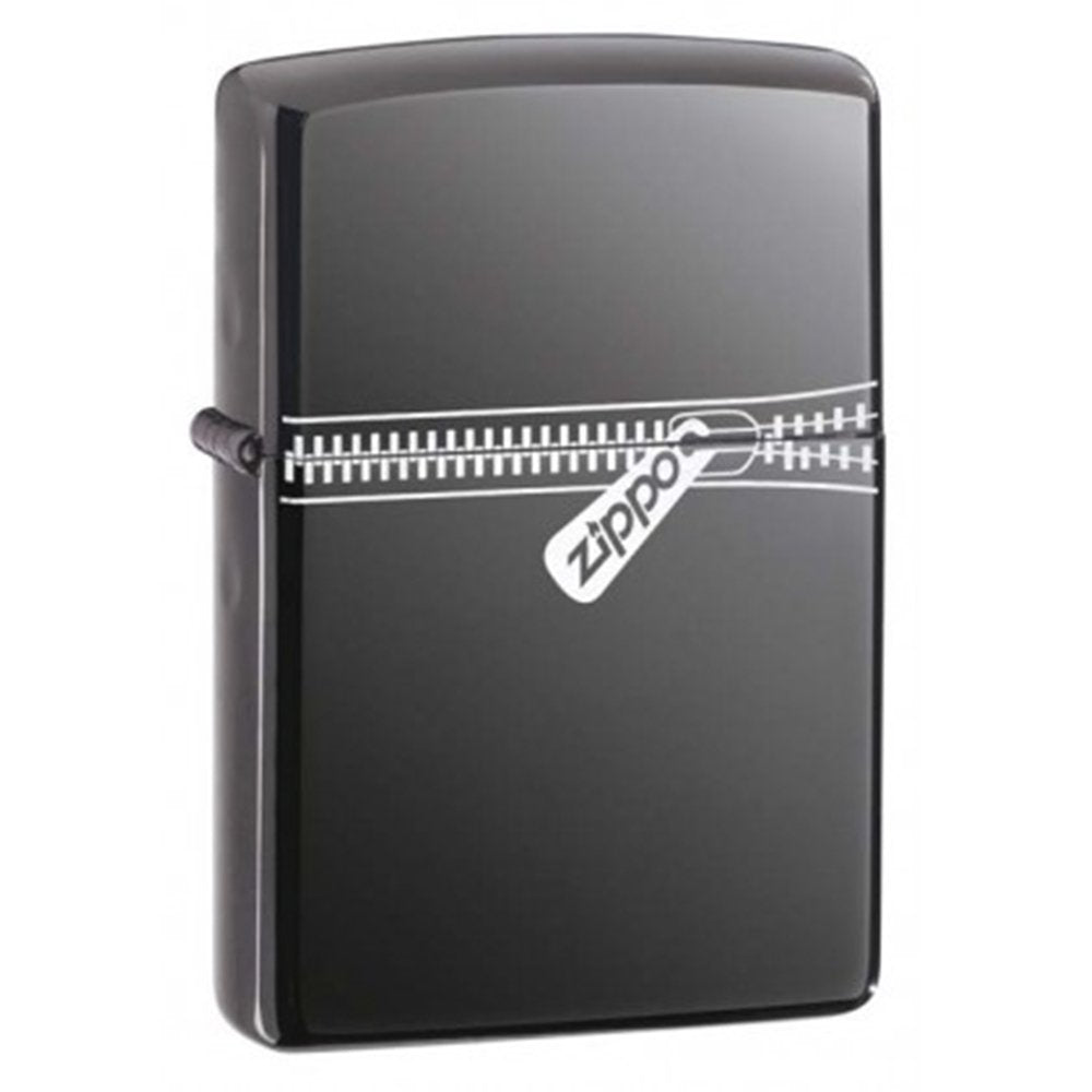 Zippo Lighter - Personalized Customize Message Engrave on Backside for Zippo Brand Design Logo Lighter (Black Ice #21088)