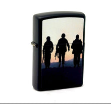 Load image into Gallery viewer, Zippo Lighter- Soldiers at Sunset Silhouette Black Matte Windproof Lighter #Z5147
