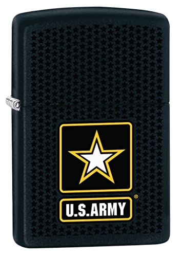 Zippo Lighter- Personalized Engrave for U.S. Army USA Military Black Matte Z5106