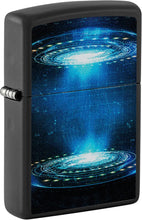 Load image into Gallery viewer, Zippo Black Light UFO Flame Design Black Matte Pocket Lighter
