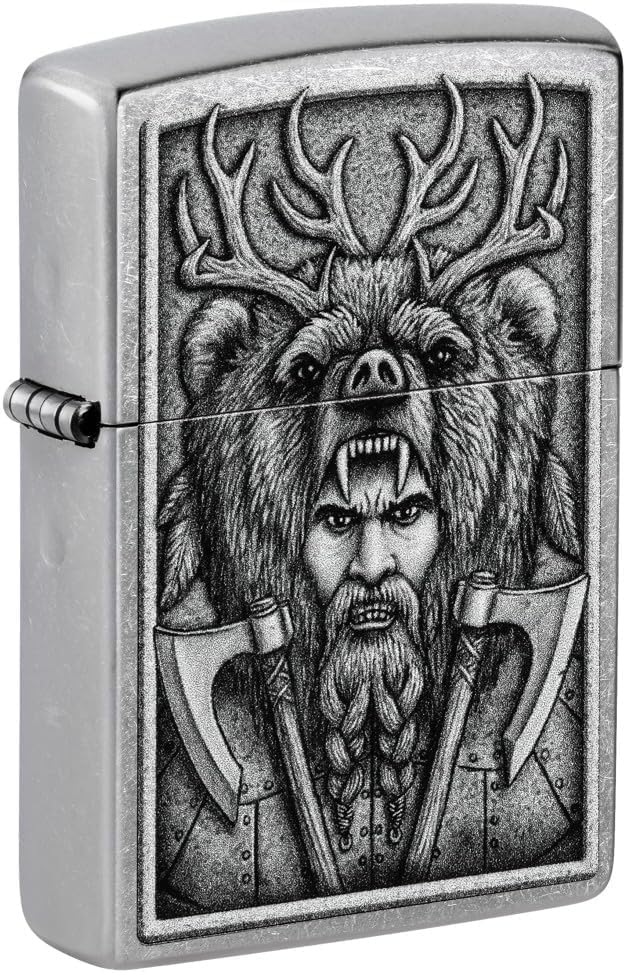 Zippo Lighter- Personalized Engrave on Viking Design Barbarian 48731