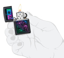 Load image into Gallery viewer, Zippo Lighter - Personalized Customize Message Engrave on Backside for Black Light Design Tarot Card Design 49698
