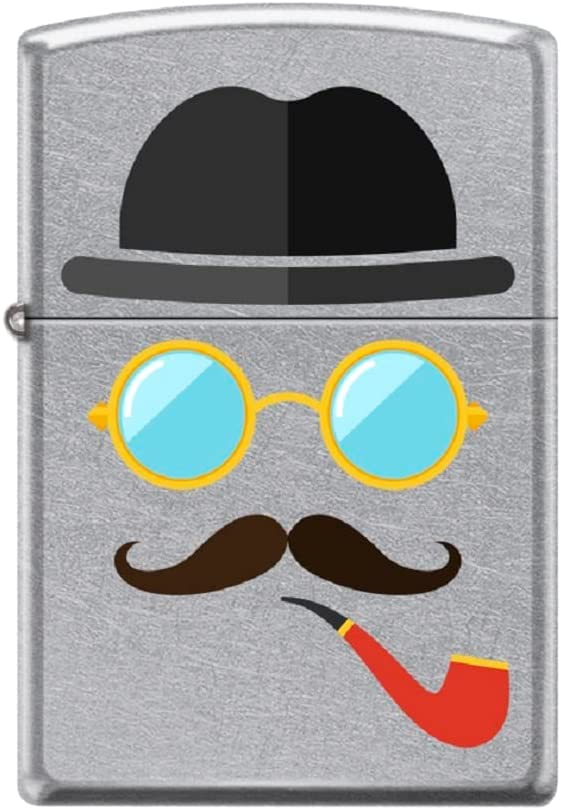 Zippo Lighter- Personalized Engrave Glasses Hats Moustache Pipe Insert #Z5531