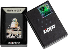 Load image into Gallery viewer, Zippo unisex-adult Space Lighters, Norman Rockwell Man on the Moon Black Matte
