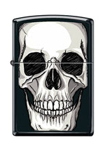 Load image into Gallery viewer, Zippo Lighter- Personalized Message for Skull Illustration Black Matte #Z5187
