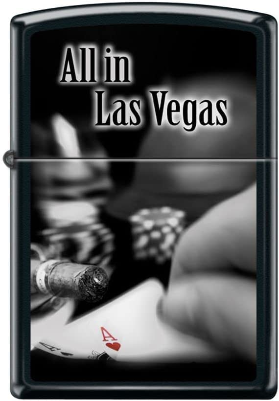 Zippo Lighter- Personalized Ace of Spades Card Game All in Las Vegas Z5119