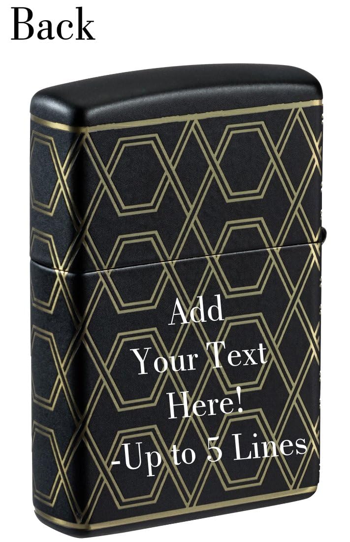 Zippo Lighter - Customized Message Queen of Bud, Laser 360 - Black Matte 46684