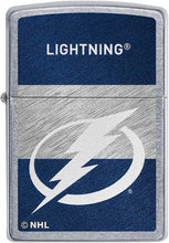 Load image into Gallery viewer, Zippo 2021 NHL Tampa Bay Lightning Street Chrome Pocket Lighter
