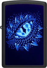 Load image into Gallery viewer, Zippo Black Light Dragon Eye Design Black Matte Pocket Lighter
