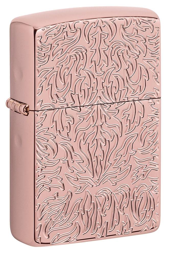Zippo Lighter - Personalized Customize Message Engrave on Backside for Armor Deep Carve Design Lighters (Rose Gold)