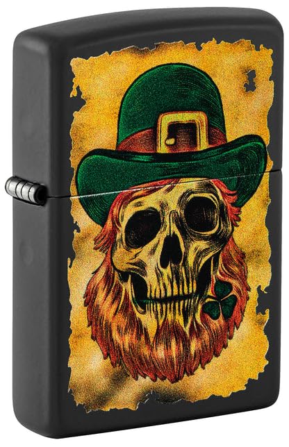 Zippo Lighter - Custom Engraved with Your Message for Lucky Map Design Black Matte Pocket Lighter 46244