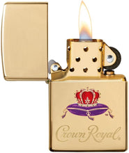 Load image into Gallery viewer, Zippo Lighter- Personalized Message Engrave for Crown Royal Polish Brass #49657
