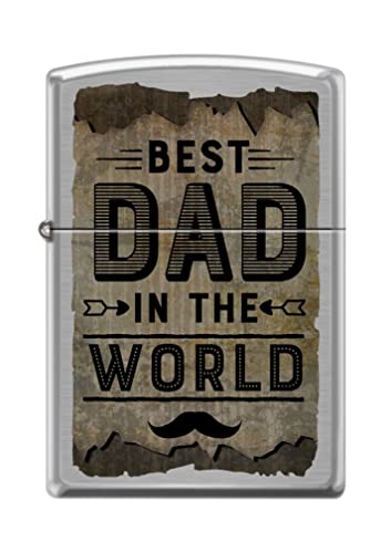 Zippo Lighter-Father and Son Happy Fathers Day Dad Fishing Windproof Lighter (Best Dad in The World Mustache Z5258)