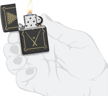 Load image into Gallery viewer, Zippo Lighter - Customized Message on Billiards Table - Black Crackle 48672
