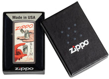 Load image into Gallery viewer, Zippo Lighter - Personalized Customize Message Engrave on Backside for Zippo Brand Design Logo Lighter (Slim Artwork 1950s 48396)
