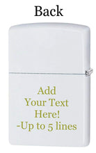 Load image into Gallery viewer, Zippo Lighter - Customized Message on Painted Eagle White Matte Pocket 46692

