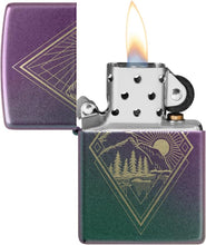 Load image into Gallery viewer, Zippo Lighter- Personalized Nature Mountain Moon Scene Mountain Scene #48382
