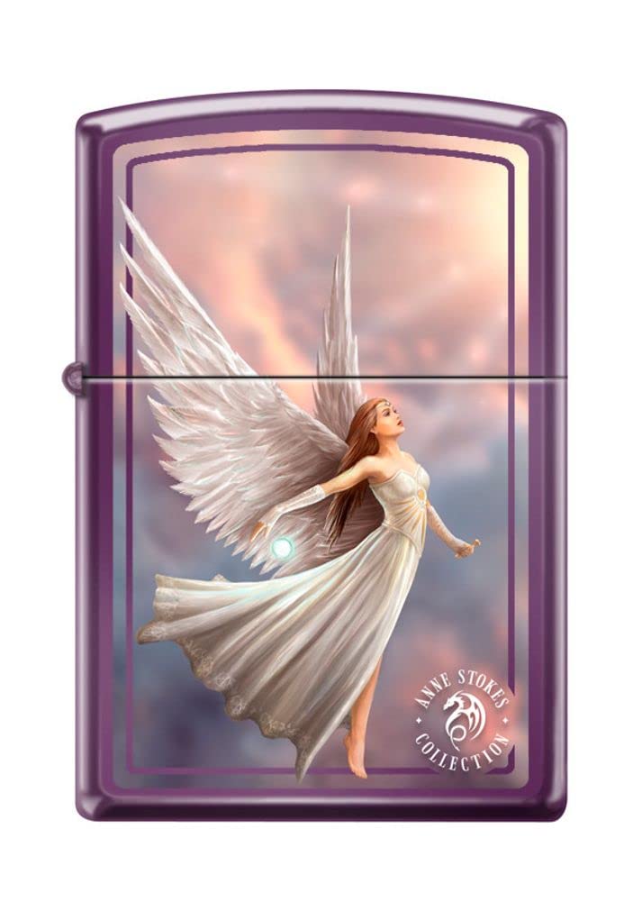 Zippo Lighter -Anne Stokes Collection High Polish Purple Ascendance Angel Z5201
