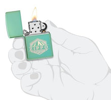 Load image into Gallery viewer, Zippo Lighter - Custom Engraved with Your Message for Badge Design High Polish Green Pocket Lighter 46293
