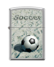 Load image into Gallery viewer, Zippo Lighter-Soccer Ball in The Sand Brushed Chrome Windproof Lighter #Z5415
