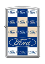 Load image into Gallery viewer, Zippo Lighter - Personalized Custom Message Engraved on Backside for Ford Logo Script Pattern High Polish Chrome #Z5010
