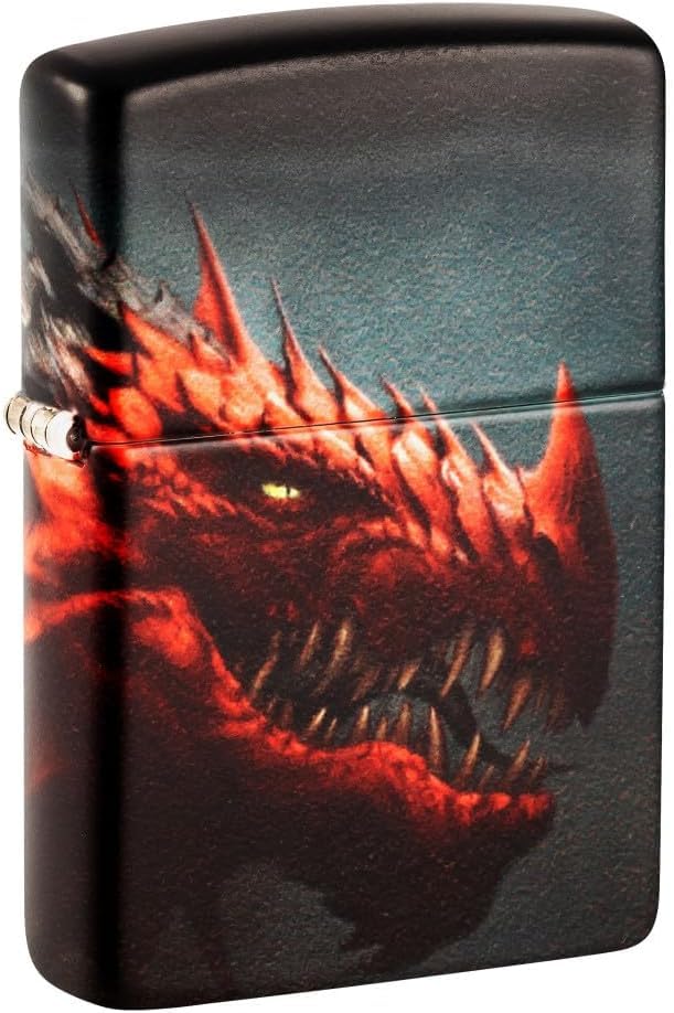 Zippo Lighter - Personalized Customize Message Engrave on Backside for Dragon Windproof Lighter Red Dragon 48777