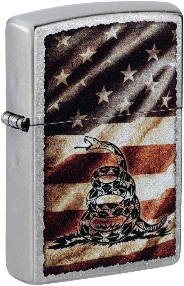 Zippo - Customized Message on Don't Tread on Me® Street Chrome Pocket 46417