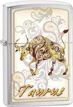 Load image into Gallery viewer, Zippo Lighter - Personalized Custom Message Engraved Windproof Astrological Sign Zodiac Lighter Brushed Chrome
