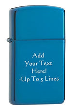 Load image into Gallery viewer, Zippo Lighter- Personalized Engrave on Slim Size Sapphire #20494
