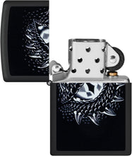 Load image into Gallery viewer, Zippo Black Light Dragon Eye Design Black Matte Pocket Lighter
