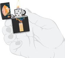 Load image into Gallery viewer, Zippo - Customized Message on Mountain Scene, Black Light - Black Matte 48676
